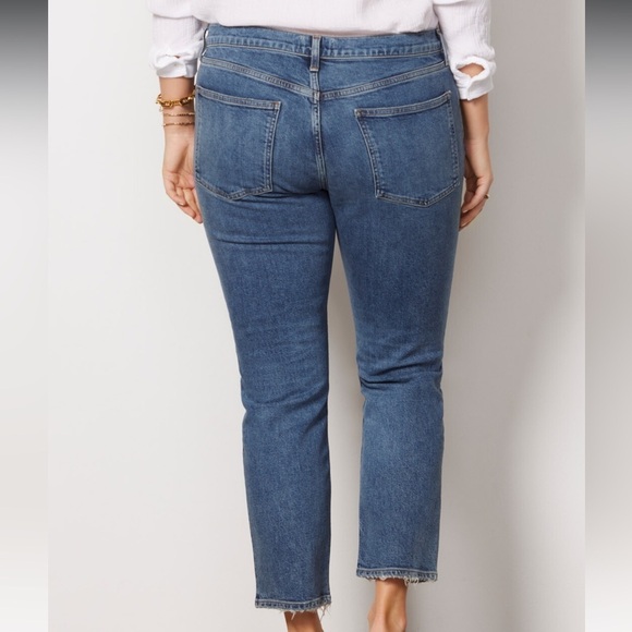 NWT AGOLDE Women's Willow Mid Rise Slim Crop Jean in color rush - Picture 2 of 13